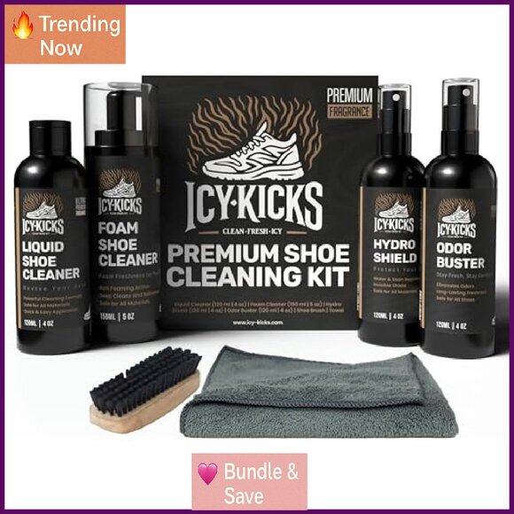 6-in-1 Sneaker Cleaning Kit with Foam Cleaner, Water Repellent, Odor Eliminator - Picture 2 of 8